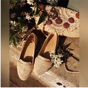 Brand New Sezane Raffia Loafer Shoes Mocassin Mayfair Raphia FR38 / US8